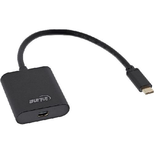 InLine® USB Display Konverter, USB-C ST zu Mini DisplayPort 4K/60Hz, schwarz 64105B